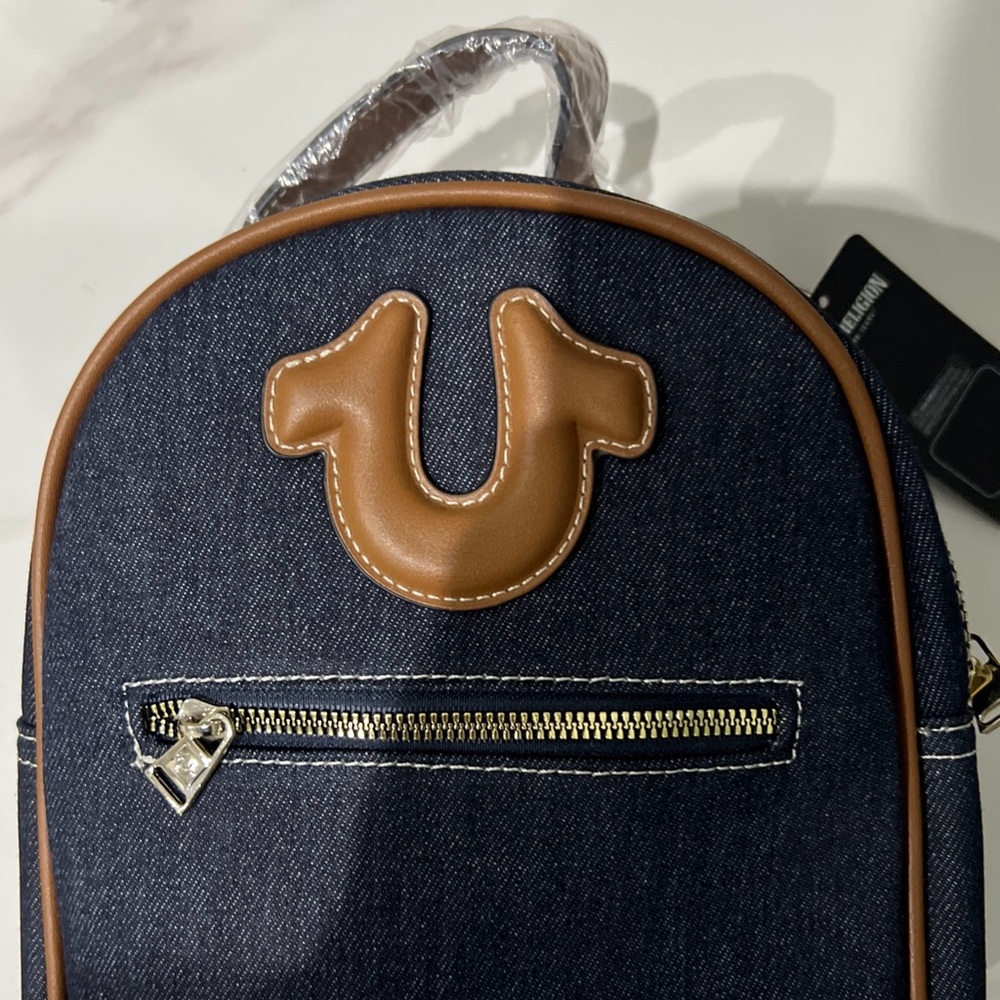 True Religion Blue Denim with Tan Detail